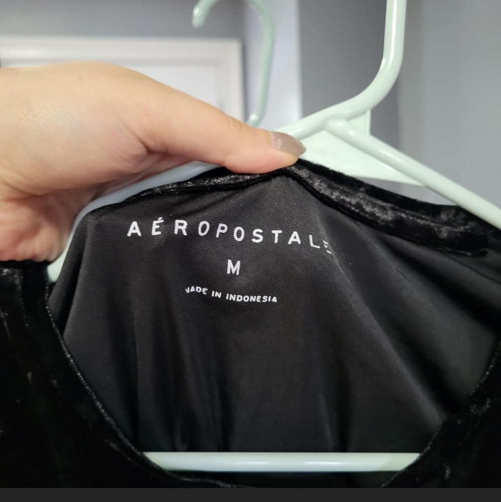 Black Aeropostale Velvet Shirt